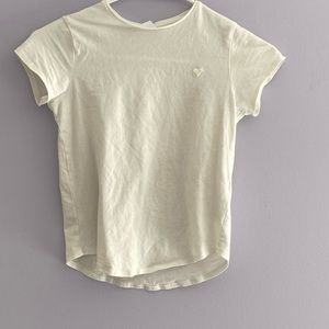 Zara basic white tee with white heart